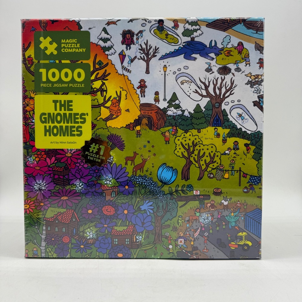 Magic Puzzle Company The Gnomes' Homes 1000 Piece Jigsaw Puzzle New Sealed